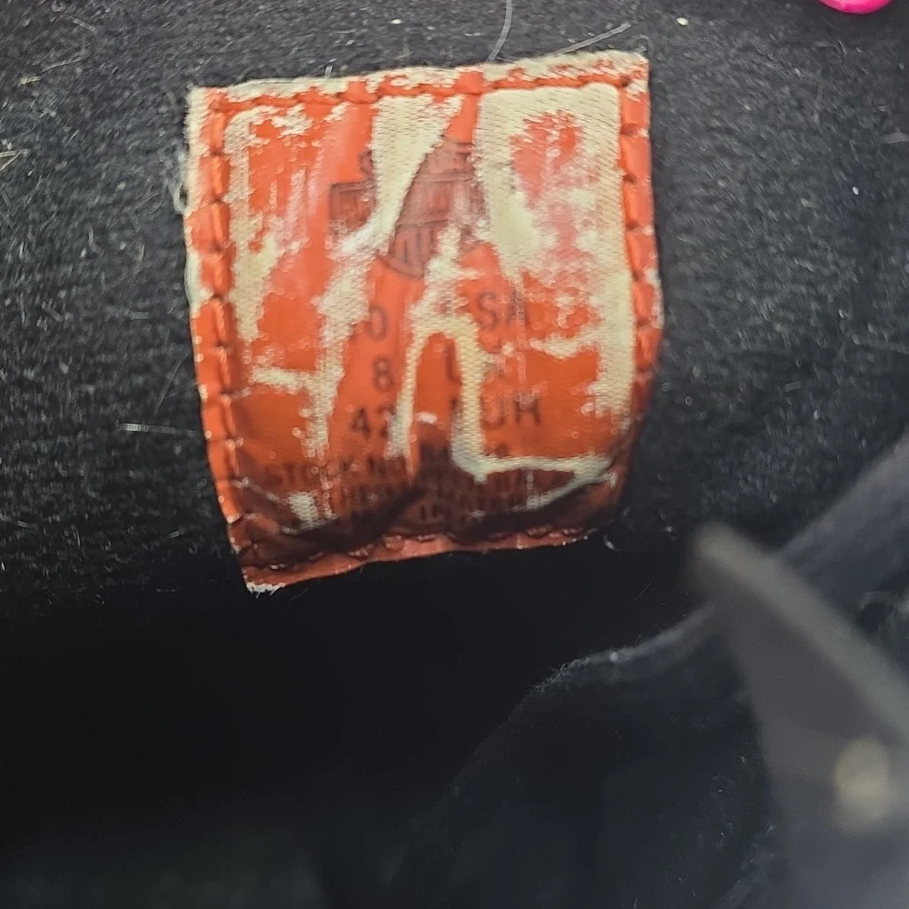 VNTG 90s/Y2K Harley-Davidson Women Leather Ankle LaceUp Riding Moto Boots SZ 10 - Picture 14 of 16